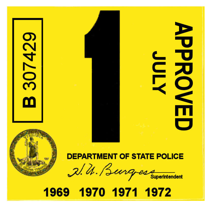 (image for) 1969-72-Virginia INSPECTION Sticker